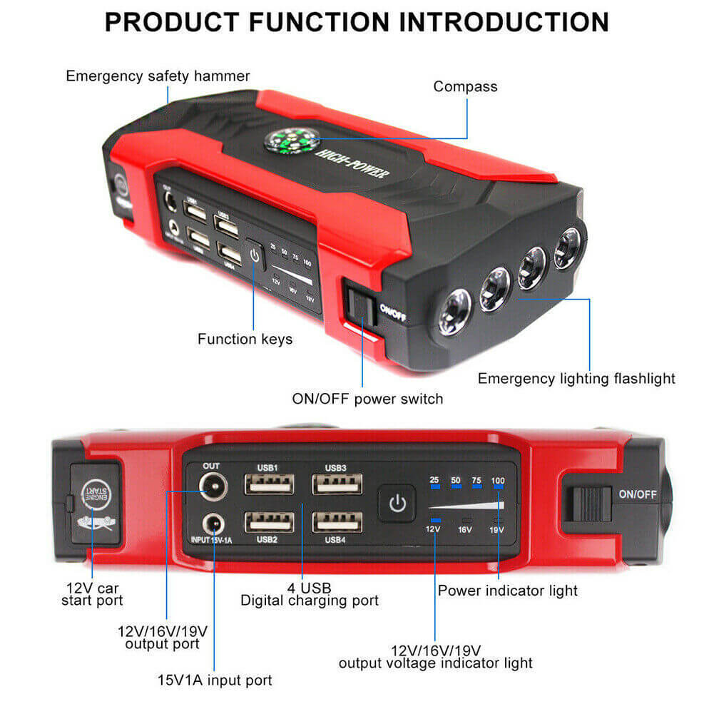 Démarreur de saut et power bank Pro