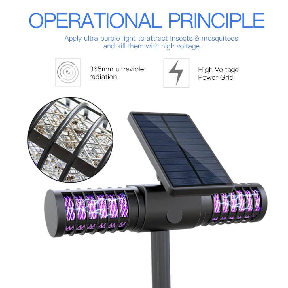 UV mosquito lamp traps insects with high-voltage grid, 365mm ultraviolet radiation