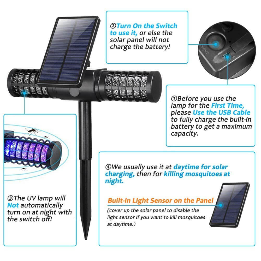 Solar-Mückenvernichter UV-LED-Lampe