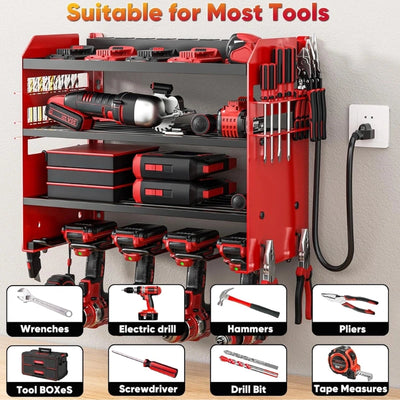 Organisateur mural pour outils électriques à 8 prises