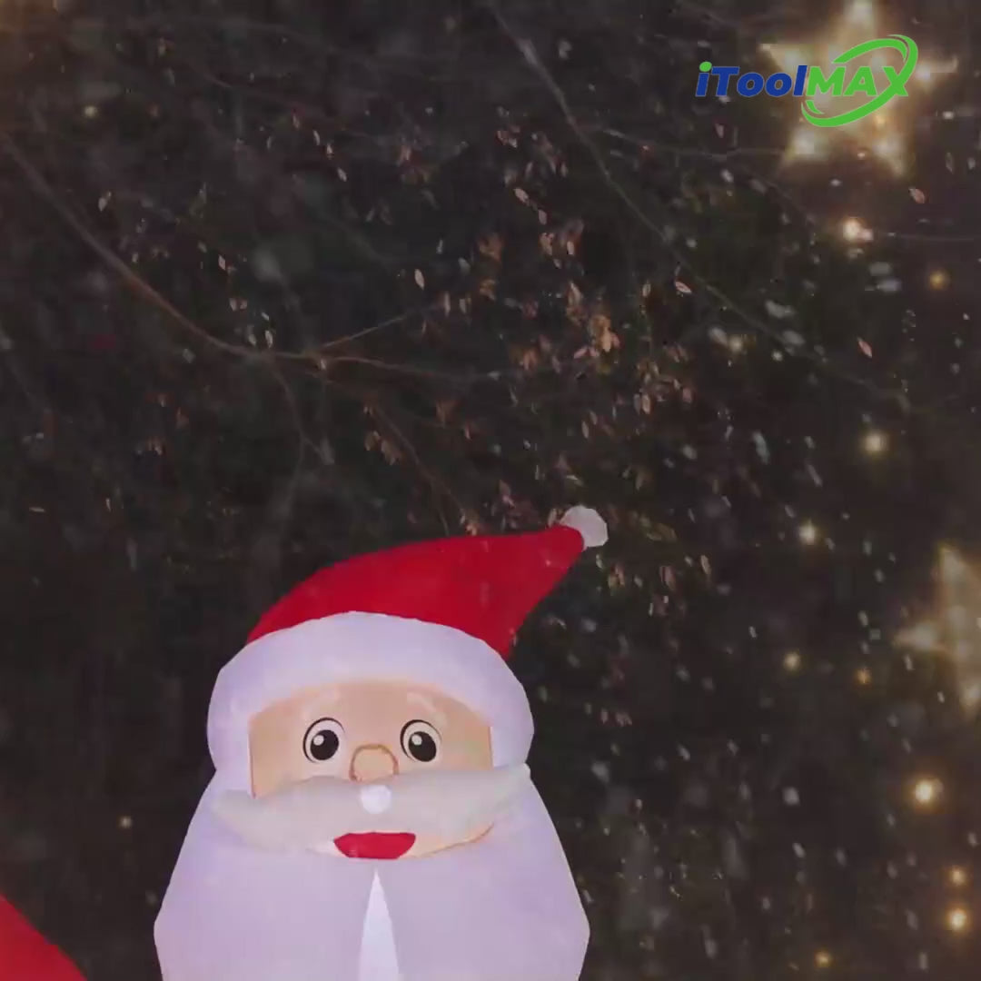 Lódáil físeán: 11.8ft Airblown Christmas Inflatable Santa Claus iToolMax