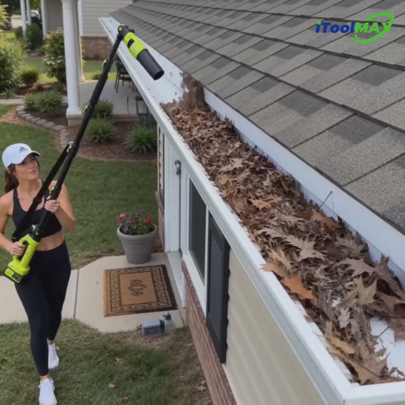 itoolmax leaf blower for gutter cleaning video