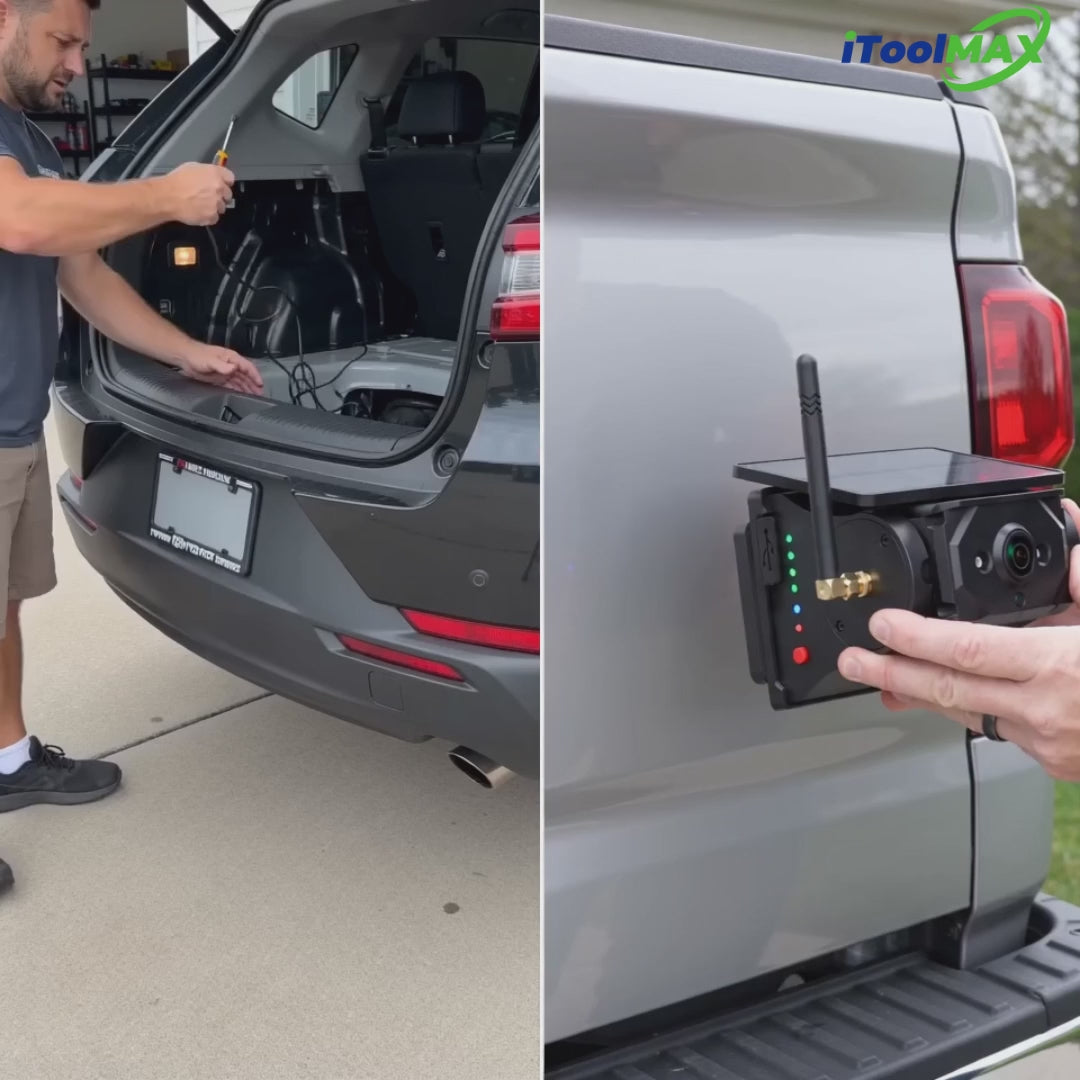 Cargar video: itoolmax magnetic solar wireless backup camera product video