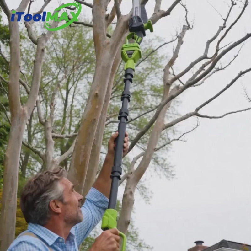itoolmax 6 in 1 cordless hedge trimmer pole saw video