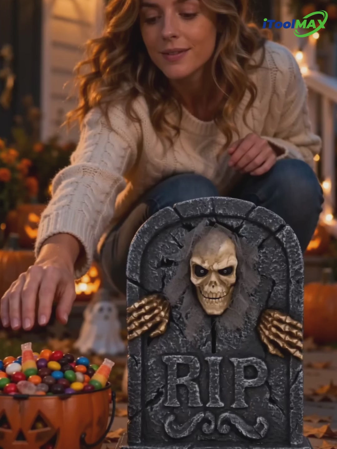 Video laden: itoolmax halloween animatronics zombie tombstone video